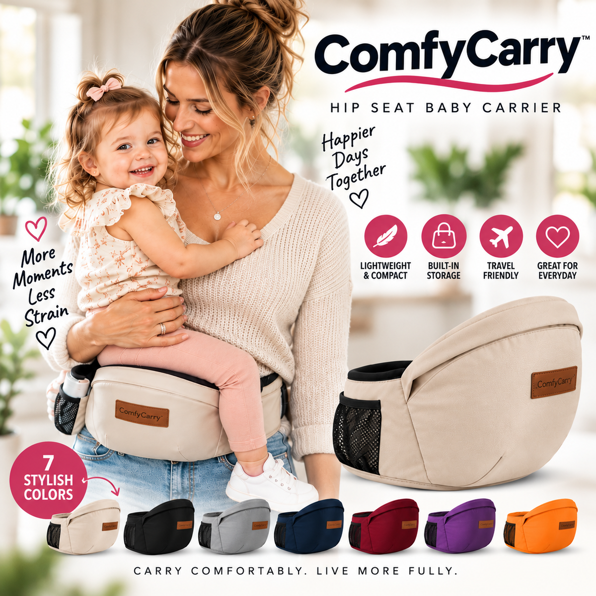 ComfyCarry™ Hip Seat Baby Carrier